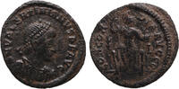 Roman Empire AE3 Valentinian II., Concordia seated, Head right! -