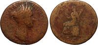 Roman Empire AE As/Dupondius Sabina, Vesta seated -