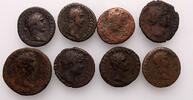 Roman Empire sestertius, as 8 pcs lot, Nerva, Trajan, Hadrian -