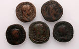 Roman Empire sestertius 5 pcs lot, Gordianus, Severus Alexander, Philip I. -