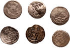 Hungary obol 6 pcs of Bela IV.(1235-1270), Stephen V.(1270-1272) lot -
