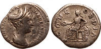 Roman Empire AR denarius Sabina, Concordia, RRR! -