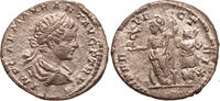 Roman Empire AR denarius Caracalla, Minerva, Trophy behind -