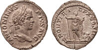 Roman Empire AR denarius Caracalla, Caracalla holding spear and parazonium, captives at feet -