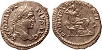 Roman Empire AR denarius Caracalla, Securitas seated -