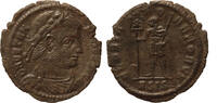 Roman Empire AE follis Vetranio, Emperor holding Labarum and spear, Siscia, R! -