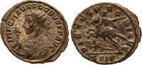 Roman Empire Antoninianus Probus, Bust in Consular Robe / Emperor galopping left over enemy, Siscia, R! -