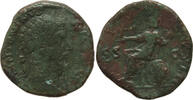 Roman Empire AE Sestertius Marcus Aurelius, Roma seated -