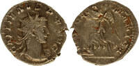 Roman Empire Antoninianus Gallien, VICT GERMANICA, Victory left, foot set on captive -