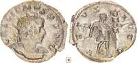 Roman Empire Antoninianus Gallien, VIRTVS AVGG, Emperor holding spear and signum, Cologne -
