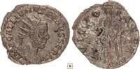 Roman Empire AR Antoninianus Gallien, Victoria Germ, Victory advancing left, captive at feet -
