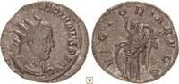 Roman Empire Antoninianus Valerian I., VICTORIA AVGG, Victoria standing resting hand upon shield -