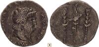 Roman Empire AR denarius Nero, Legionary eagle between two standards, R! -