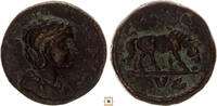 Roman Empire AE 23mm Julia Paula, Alexandria, Troas, Horse grazing right -