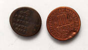 Germany pfennig, leichter kreuzer 1703, 1752 2 pcs lot of Münster, Würzburg