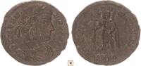 Roman Empire follis Vetranio, Emperor holding Labarum and spear, Siscia, R! -