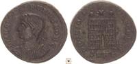 Roman Empire AE follis Constantius II. as Caesar, Bust left, Camp Gate, Heraclea! -