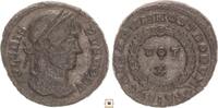 Roman Empire AE follis Crispus as Caesar, VOT X in wreath, Sunburst, Siscia -