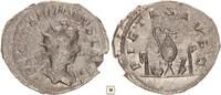 Roman Empire AR Antoninianus Valerian II. as Caesar, PIETAS AVGG, Priestly implements -