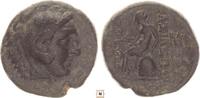 Greek AE 16mm Seleucid Empire, Seleukos II. Kallinikos, Head of Herakles / Apollo seated -