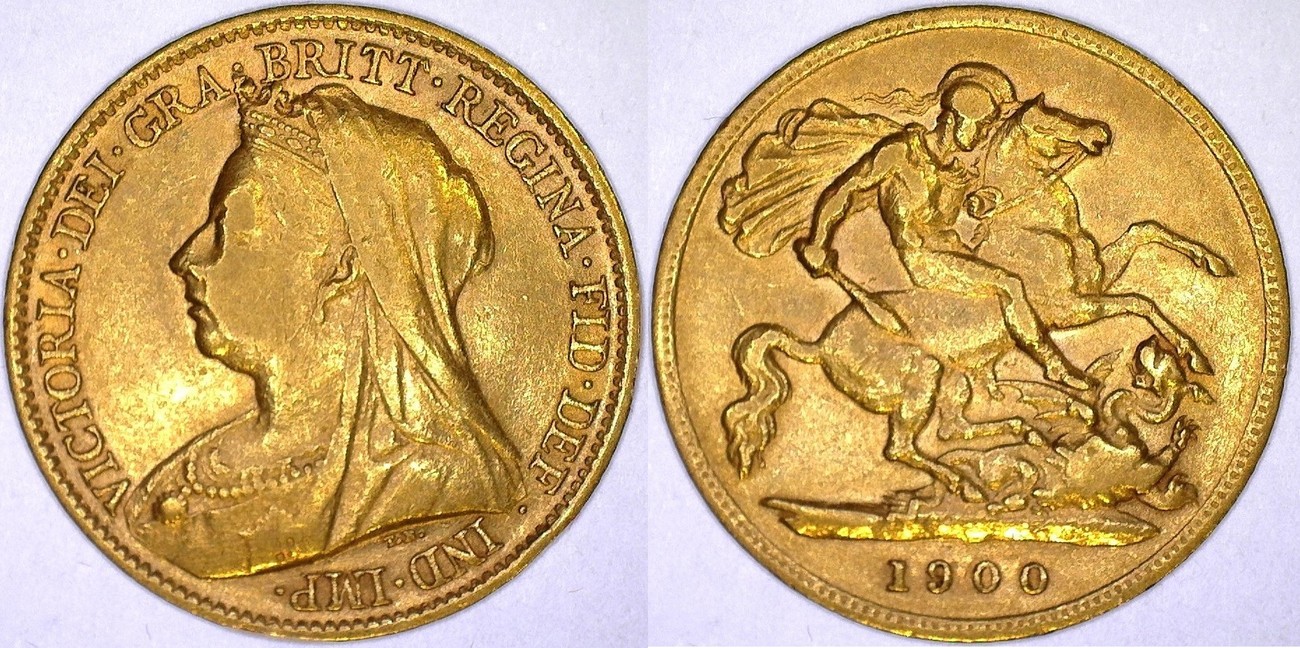 Great Britain 1/2 Sovereign 1900 Victoria ss