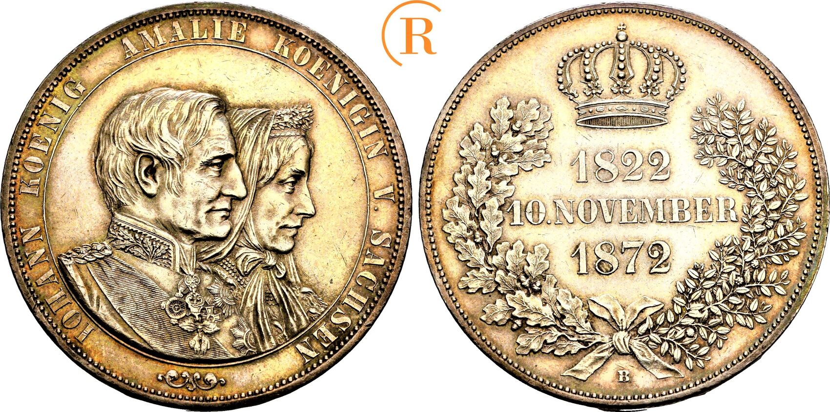 SACHSEN KÖNIGREICH Johann, 1854-1873 Doppeltaler "Auf Die Goldene ...