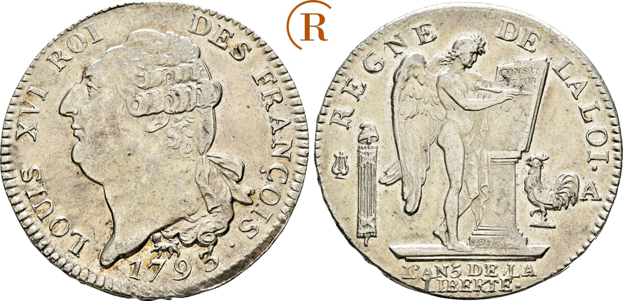 FRANKREICH Constitution, 17911793 Ecu de 6 Livres 1793 (L´an 5) A