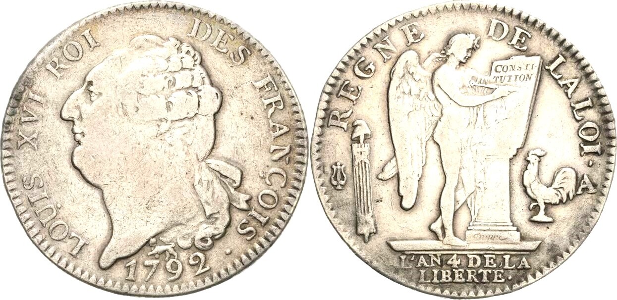 FRANKREICH Ludwig XVI., 17741793 Ecu constitutionnel 1792 A, Paris