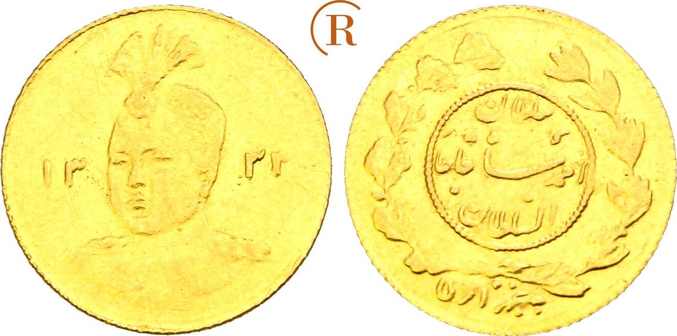 IRAN Ahmad Shah, 1909-1925 1/2 Toman 1915, Teheran Gold. Vorzüglich ...