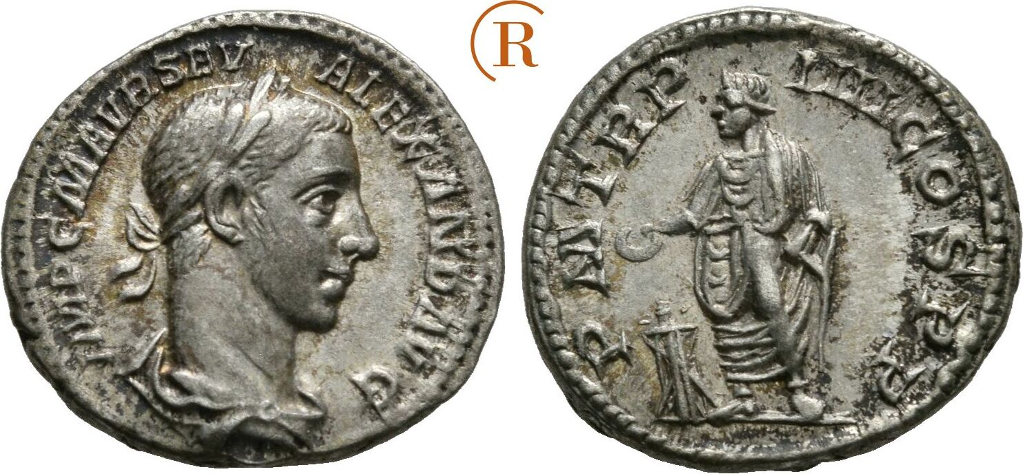 RÖMISCHE KAISERZEIT Severus Alexander, 222-235 Denar 225 n.Chr