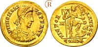 RÖMISCHE KAISERZEIT Honorius, 393-423 n.Chr. Solidus 395-402 n.Chr., Mediolanu Gold. Fast Stempelglanz
