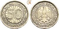 DRITTES REICH Kursmünzen 50 Reichspfennig 1932 E Winziger Randfehler, vorzüglich