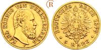 KAISERREICH WÜRTTEMBERG Karl, 1864-1891 5 Mark -
