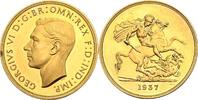 GROSSBRITANNIEN Georg IV., 1936-1952 5 Pfund (Pounds) 1937, London Gold. Minimale Haarlinien, Polier