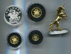 China, 5-25 Yuan 1994 Einhorn Set mit 10 Yuan Silber PP inkl.Figur Einhorn,