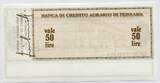 Italien 50 Lire 04.04.1977 ~ La Banca di Credito Agrario di Ferrara ~ unc