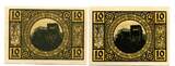 Thüringen 2x10 Pfg. 1921 Lobeda, I/I-