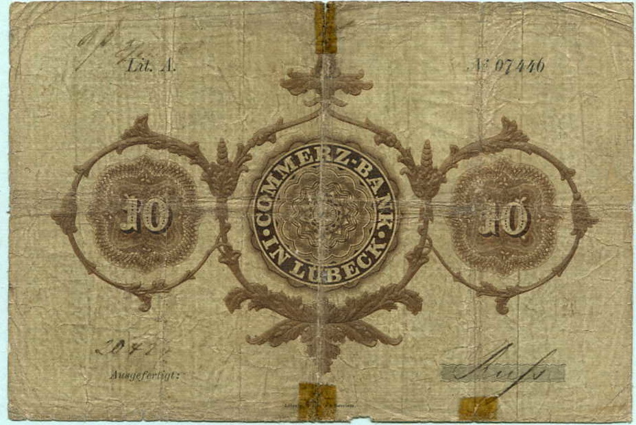 Lubeck 10 Taler 1865 Commerzbank Gebraucht Ma Shops