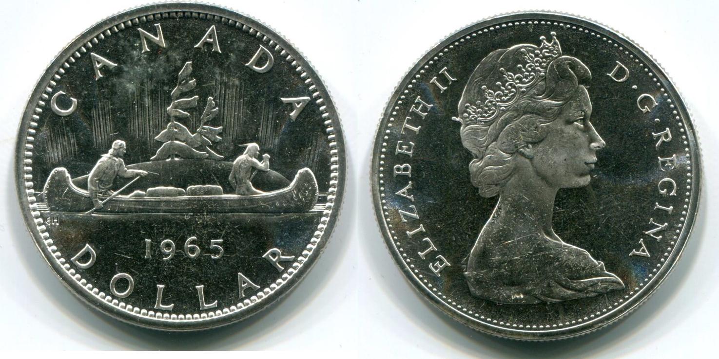 Canada 1 Dollar 1965 Elisabeth II Unc MA Shops canada-silver-dollar-1965