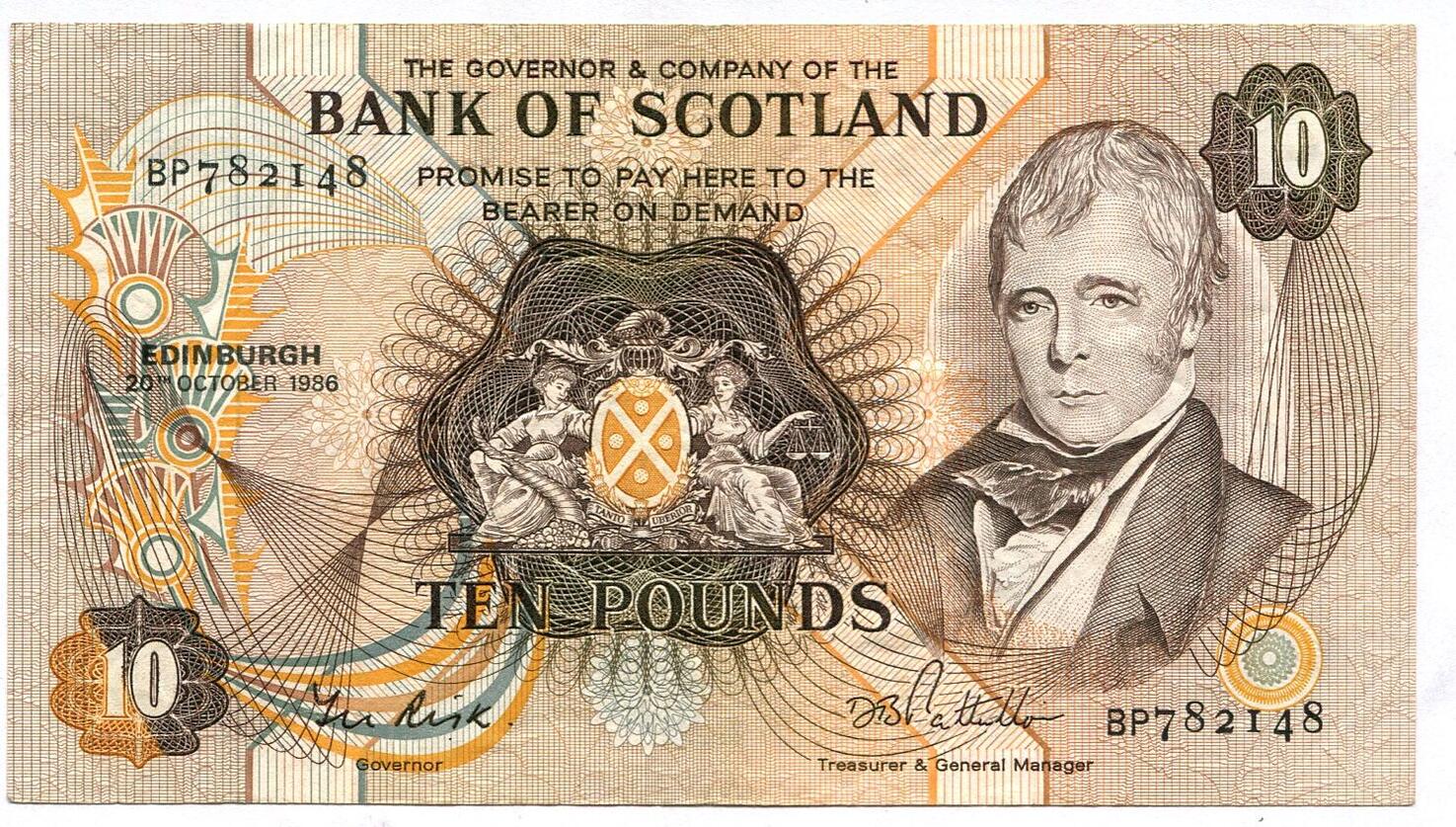 Schottland 10 Pounds 1986 Bank Of Scotland III MA Shops schottland-10-pounds-1986-bank-of-scotland-iii-ma-shops