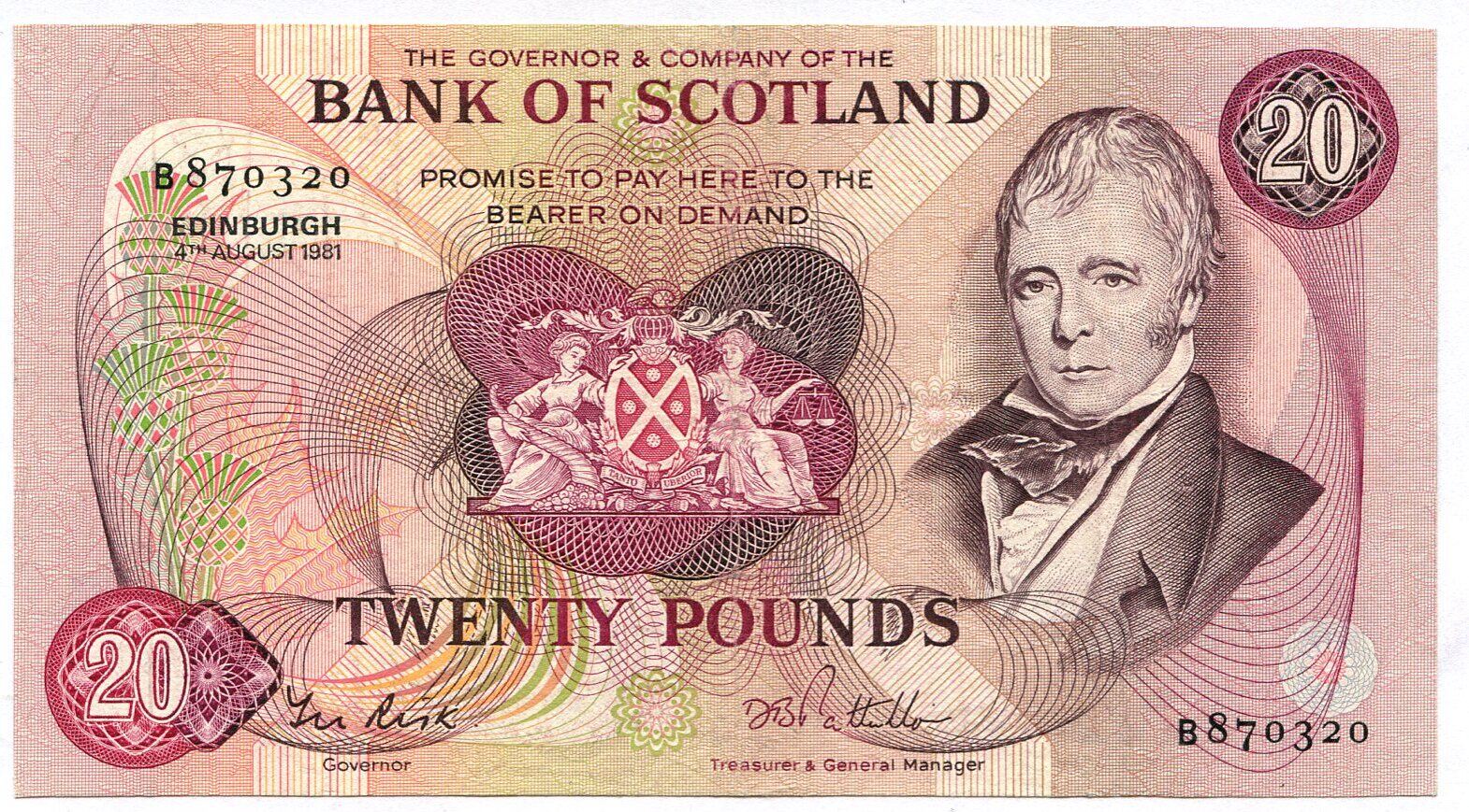 Schottland, 20 Pounds 1981 Bank of Scotland, II | MA-Shops