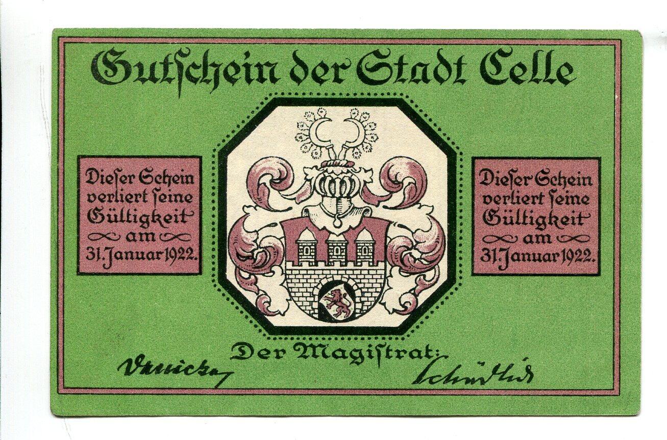 Niedersachsen, 25 Pfg. 2x50 Pfg. 75 Pfg. 100 Pfg. o.D.-31.1.1922 Celle ...