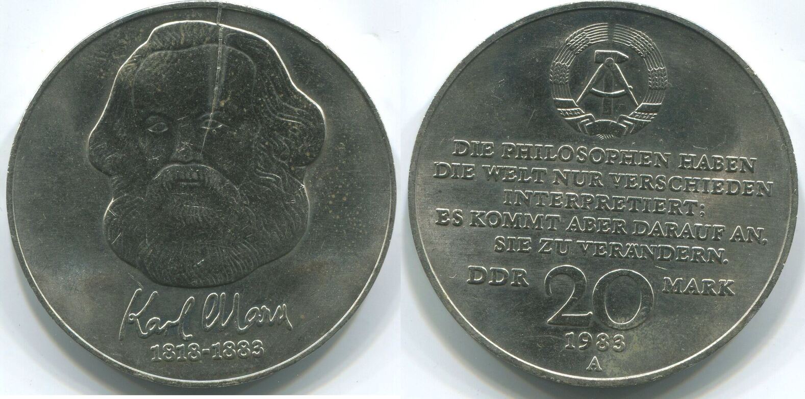 20 Ddr Mark Münze Karl Marx 1983 Wert www.ma-shops.de