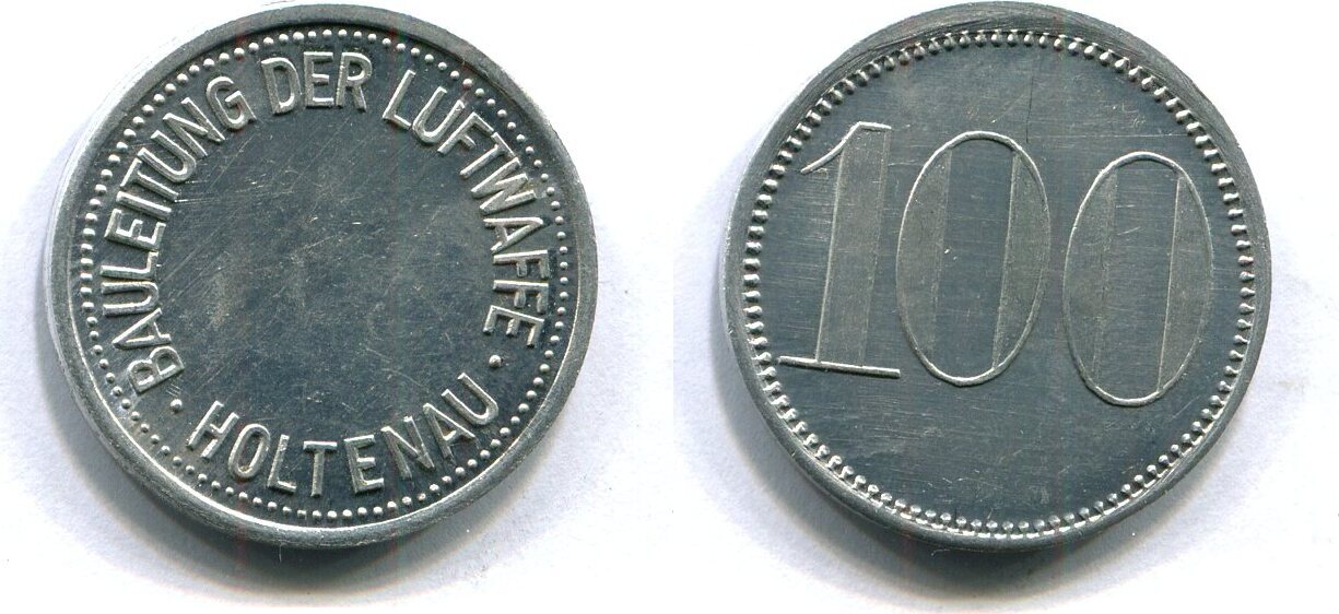 Deutschland, 100 Pfg. o.J. Holtenau-Bauleitung der Luftwaffe- vz/st ...