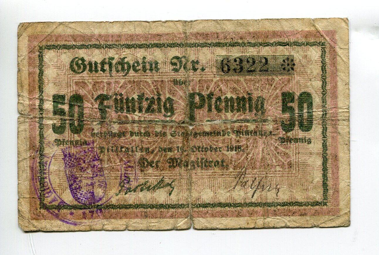 Ostpreußen 50 Pfg. 10.10.1918 Pillkallen, gebraucht