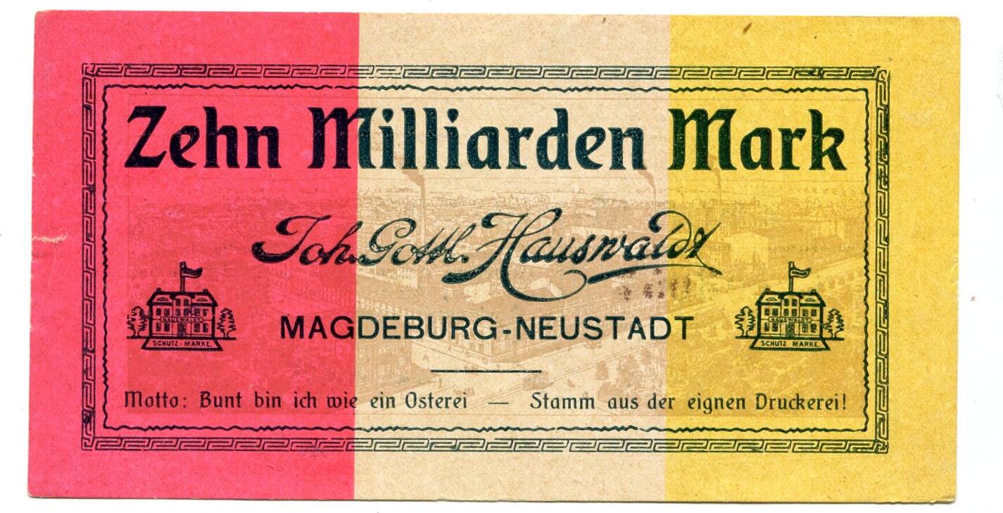 SachsenAnhalt 10 Millia. Mk. o.D. MagdeburgNeustadt, I/II