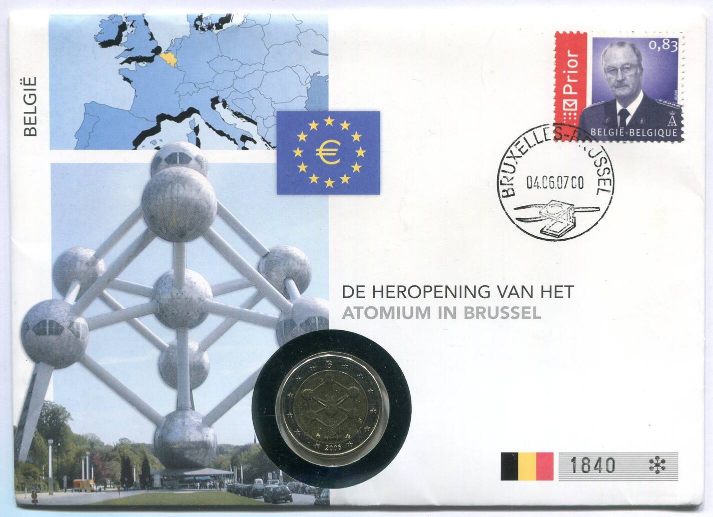 Belgien 2 Euro 2006 Numisbrief Atomium St Ma Shops