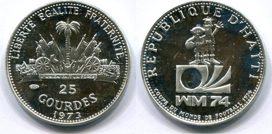 Haiti 25 Gourdes 1973 ~ WM 1974 ~ PP | MA-Shops