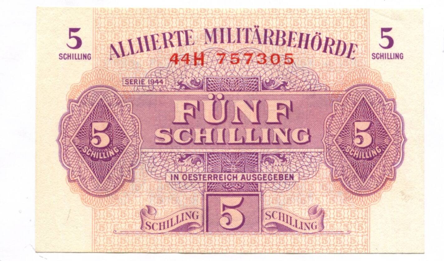 Österreich, 5 Schilling 1944 Alliierte Militärbehörde, III