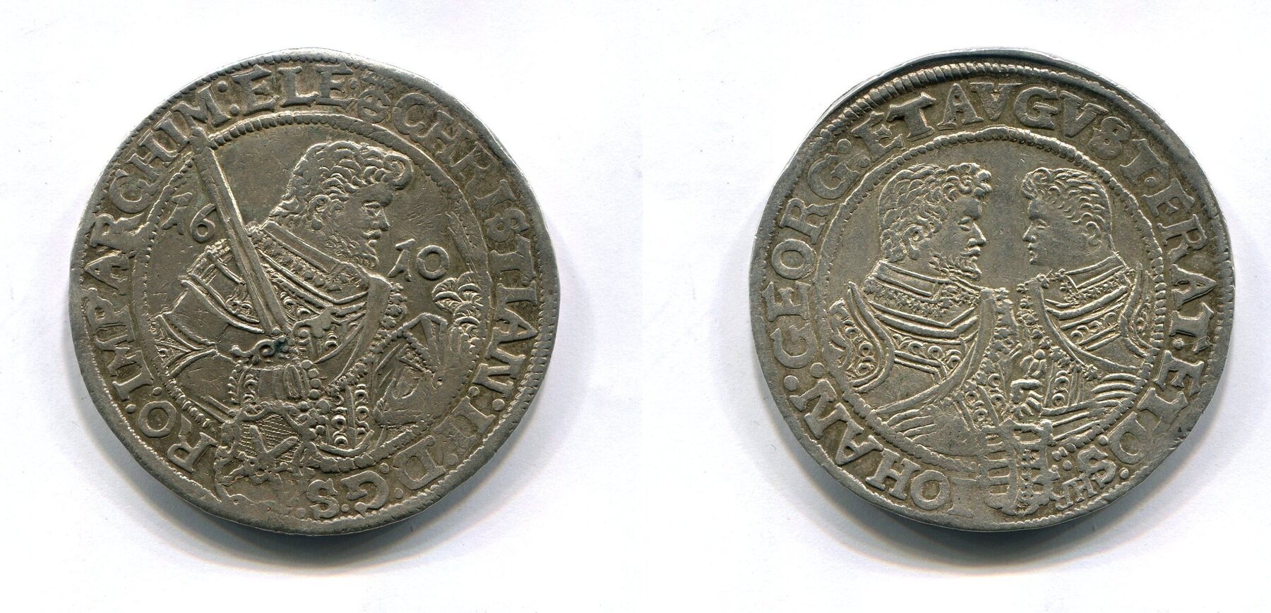 Sachsen, Taler 1610 Christian II.,Johann und August 16011611, ss
